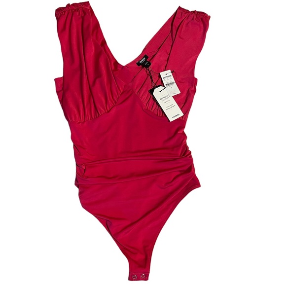🎁 NWT Express Womens Size Small Body Contour Tank Bodysuit Pink - Picture 4 of 6